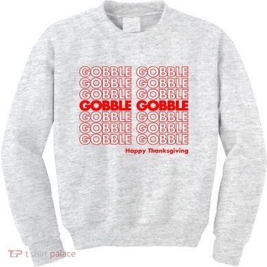 Gobble Gobble Retro Happy Thanksgiving Kids Sweatshirt