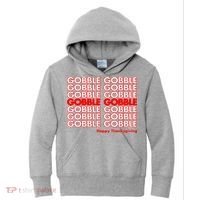 Gobble Gobble Retro Happy Thanksgiving Kids Hoodie thumb 0
