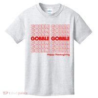 Gobble Gobble Retro Happy Thanksgiving Kids T-Shirt thumb 0
