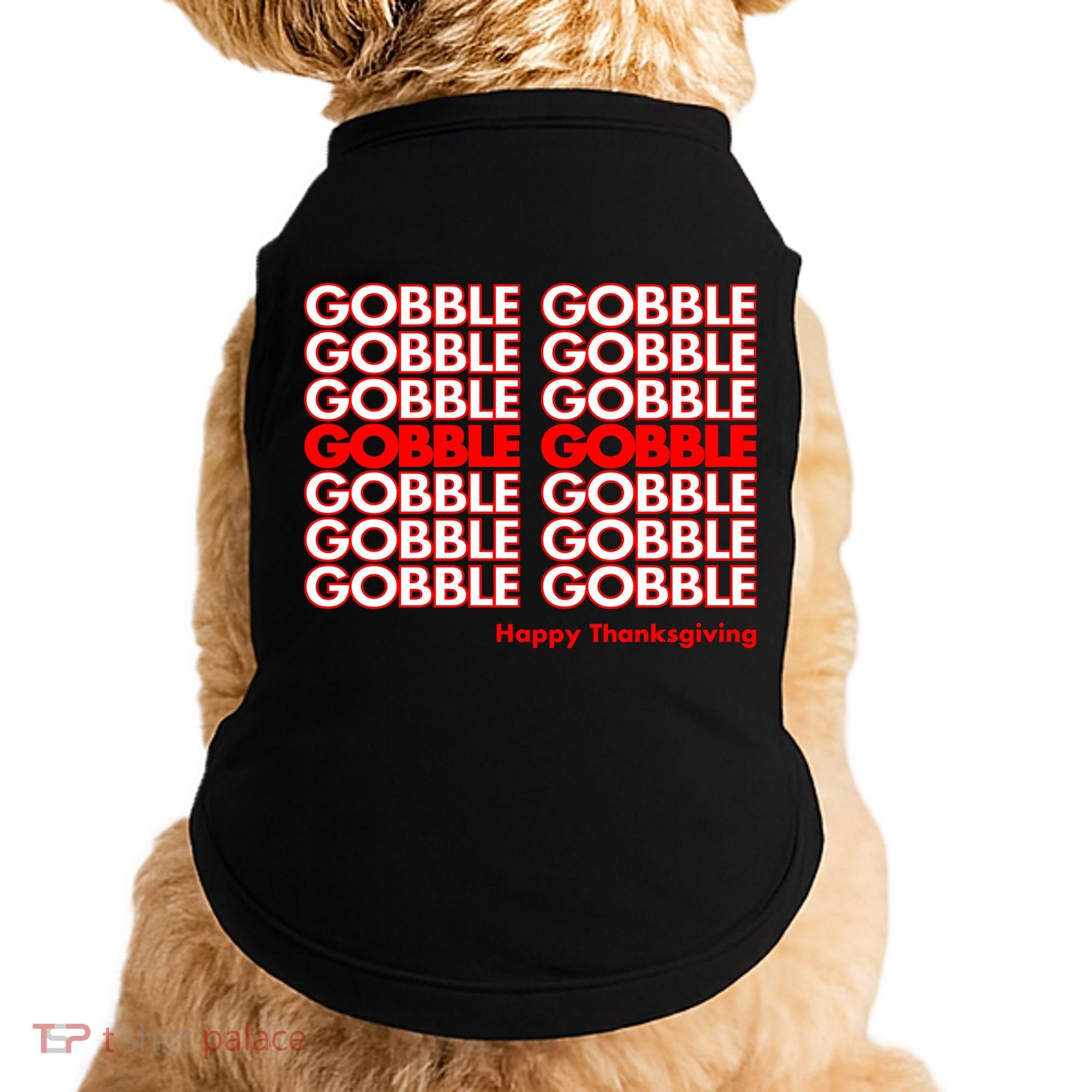 Gobble Gobble Retro Happy Thanksgiving Doggie Tank