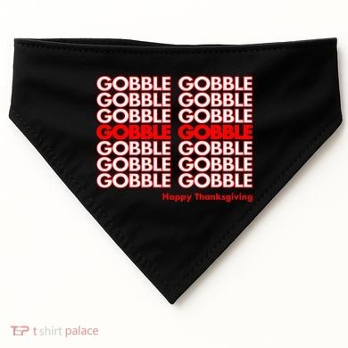 Gobble Gobble Retro Happy Thanksgiving USA-Made Doggie Bandana