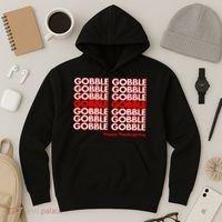 Gobble Gobble Retro Happy Thanksgiving Hoodie thumb 3