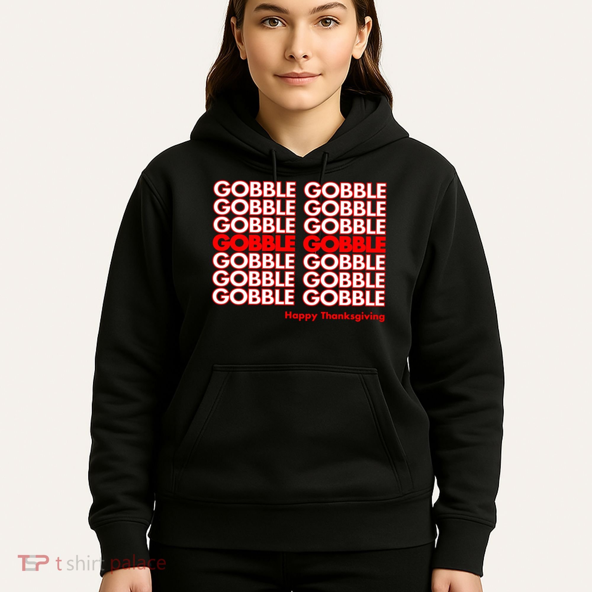 Gobble Gobble Retro Happy Thanksgiving Hoodie