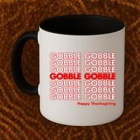 Gobble Gobble Retro Happy Thanksgiving Coffee Mug thumb 2