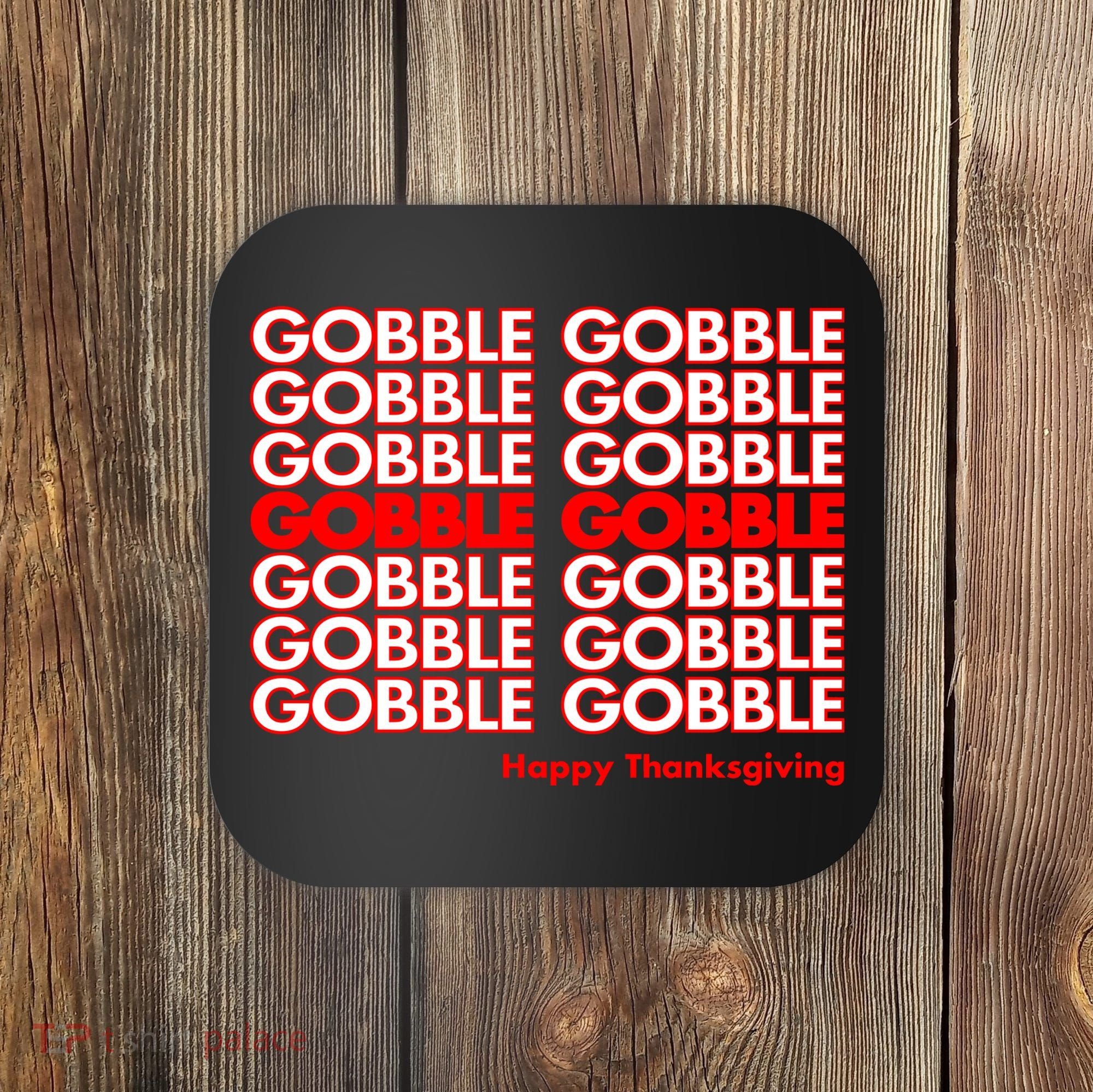 Gobble Gobble Retro Happy Thanksgiving Coaster