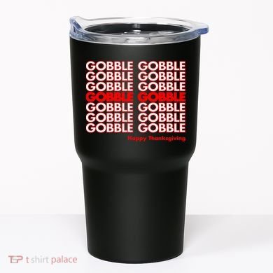 Gobble Gobble Retro Happy Thanksgiving Tumbler