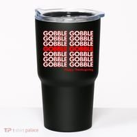 Gobble Gobble Retro Happy Thanksgiving Tumbler thumb 0