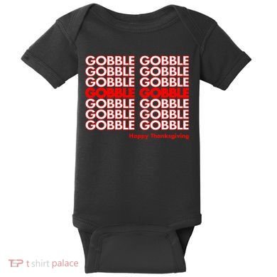 Gobble Gobble Retro Happy Thanksgiving Baby Bodysuit