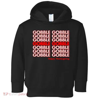 Gobble Gobble Retro Happy Thanksgiving Toddler Hoodie