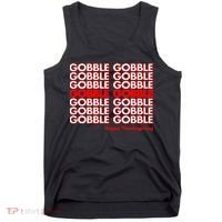 Gobble Gobble Retro Happy Thanksgiving Tank Top thumb 0