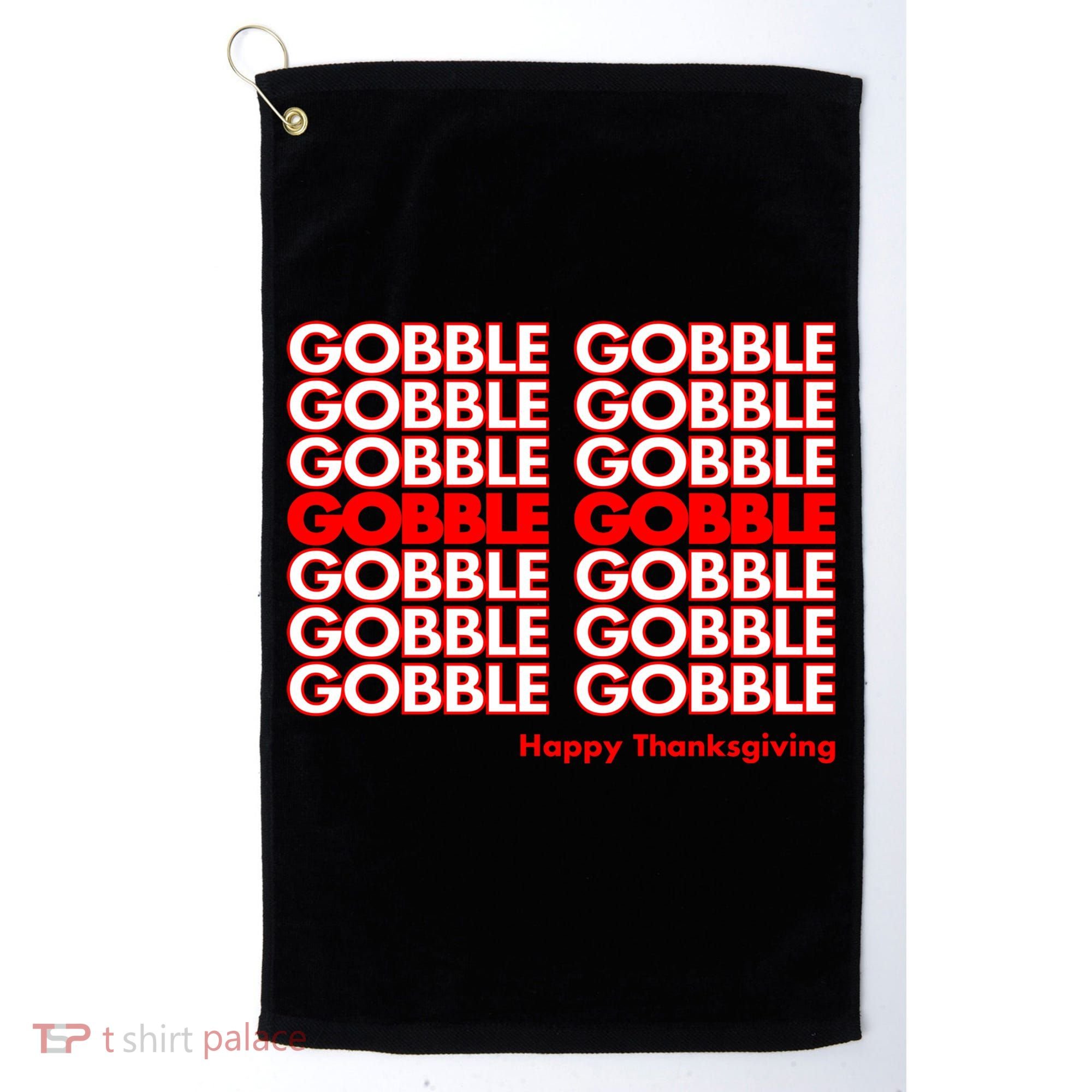 Gobble Gobble Retro Happy Thanksgiving Golf Towel
