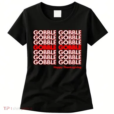 Gobble Gobble Retro Happy Thanksgiving Women's T-Shirt