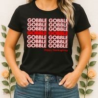 Gobble Gobble Retro Happy Thanksgiving Women's T-Shirt thumb 2