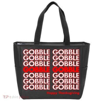 Gobble Gobble Retro Happy Thanksgiving Tote Bag