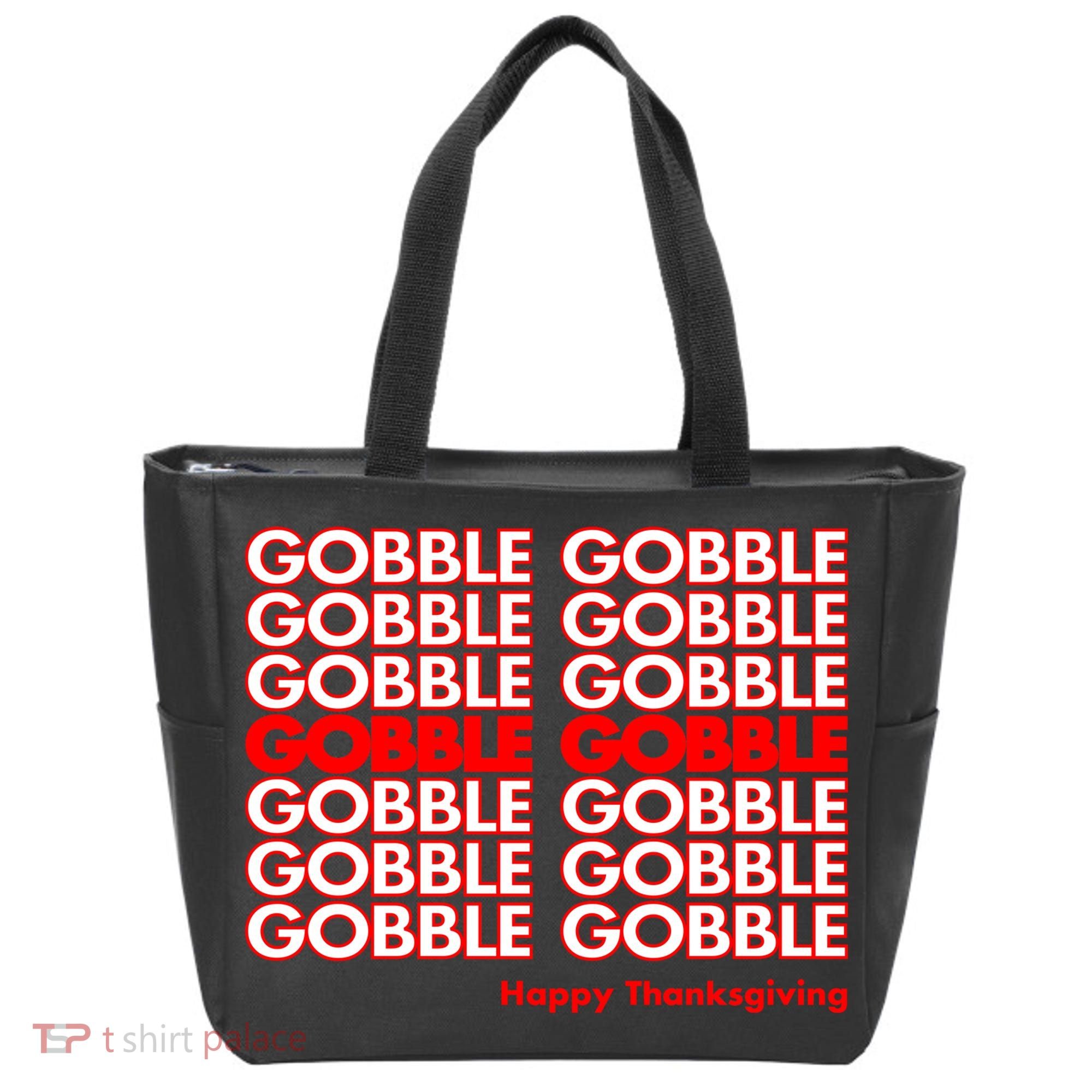 Gobble Gobble Retro Happy Thanksgiving Tote Bag