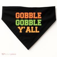 Gobble Gobble Y'All Thanksgiving USA-Made Doggie Bandana thumb 0