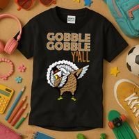 Gobble Gobble Y'all Turkey Kids T-Shirt thumb 3