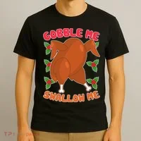 Gobble Me Swallow Me Dancing Turkey T-Shirt thumb 3