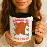 Gobble Me Swallow Me Dancing Turkey Coffee Mug thumb 3