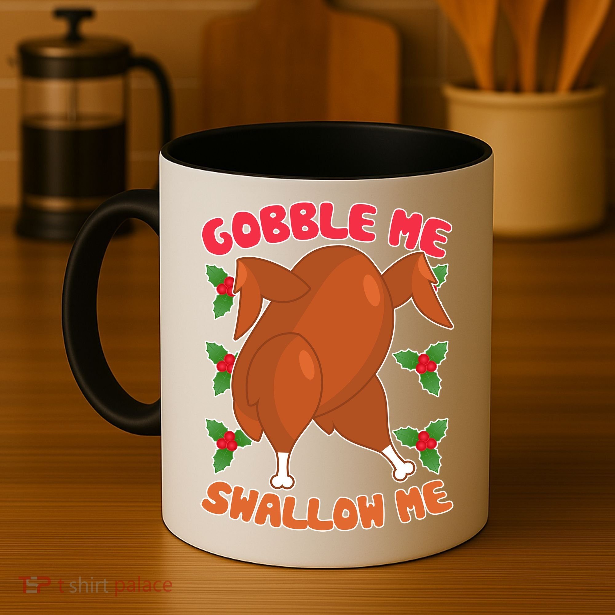 Gobble Me Swallow Me Dancing Turkey Coffee Mug