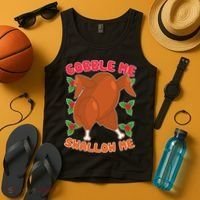 Gobble Me Swallow Me Dancing Turkey Tank Top thumb 4