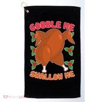 Gobble Me Swallow Me Dancing Turkey Golf Towel thumb 0