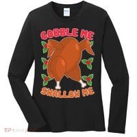 Gobble Me Swallow Me Dancing Turkey Women's Long Sleeve Shirt thumb 0