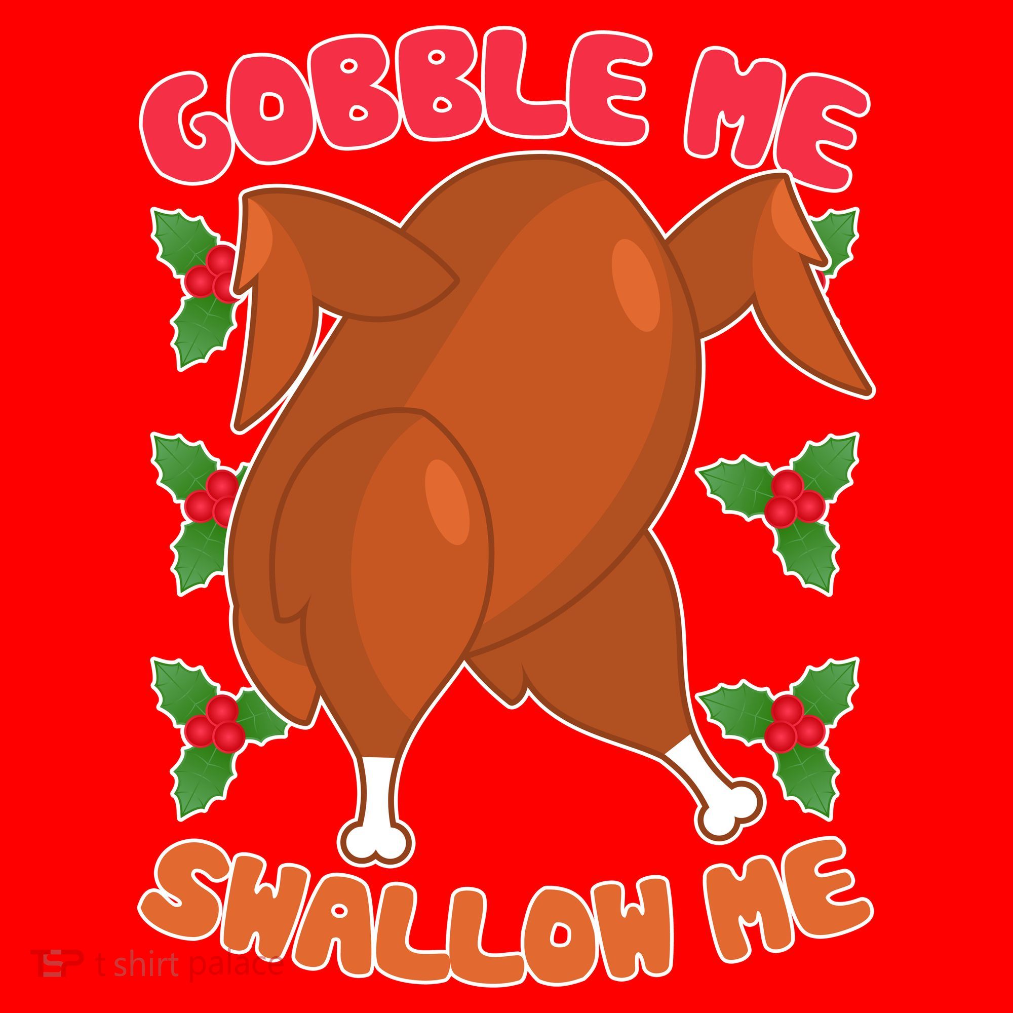 Gobble Me Swallow Me Dancing Turkey Santa Hat