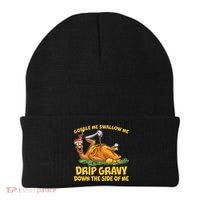 Gobble Swallow Me Drip Gravy Down The Side Of Me Turkey Beanie thumb 0
