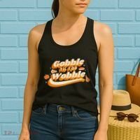 Gobble Til You Wobble Funny Thanksgiving Women's Tank Top thumb 2