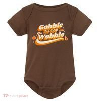 Gobble Til You Wobble Funny Thanksgiving Baby Bodysuit thumb 0