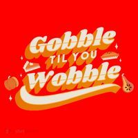 Gobble Til You Wobble Funny Thanksgiving Santa Hat thumb 1