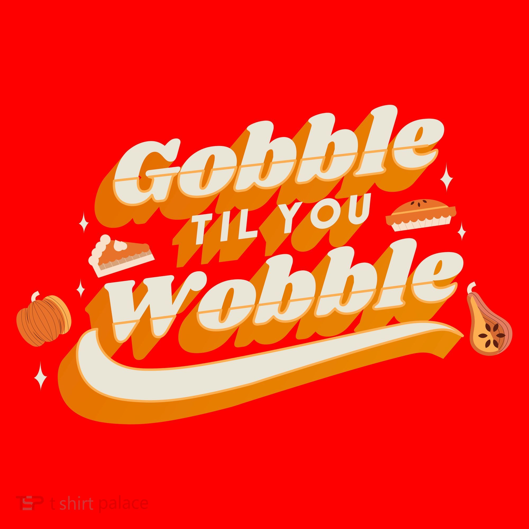 Gobble Til You Wobble Funny Thanksgiving Santa Hat