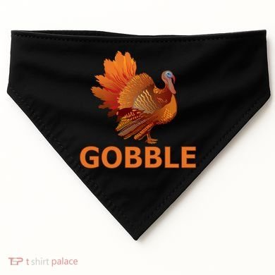 Gobble Turkey Thanksgiving USA-Made Doggie Bandana