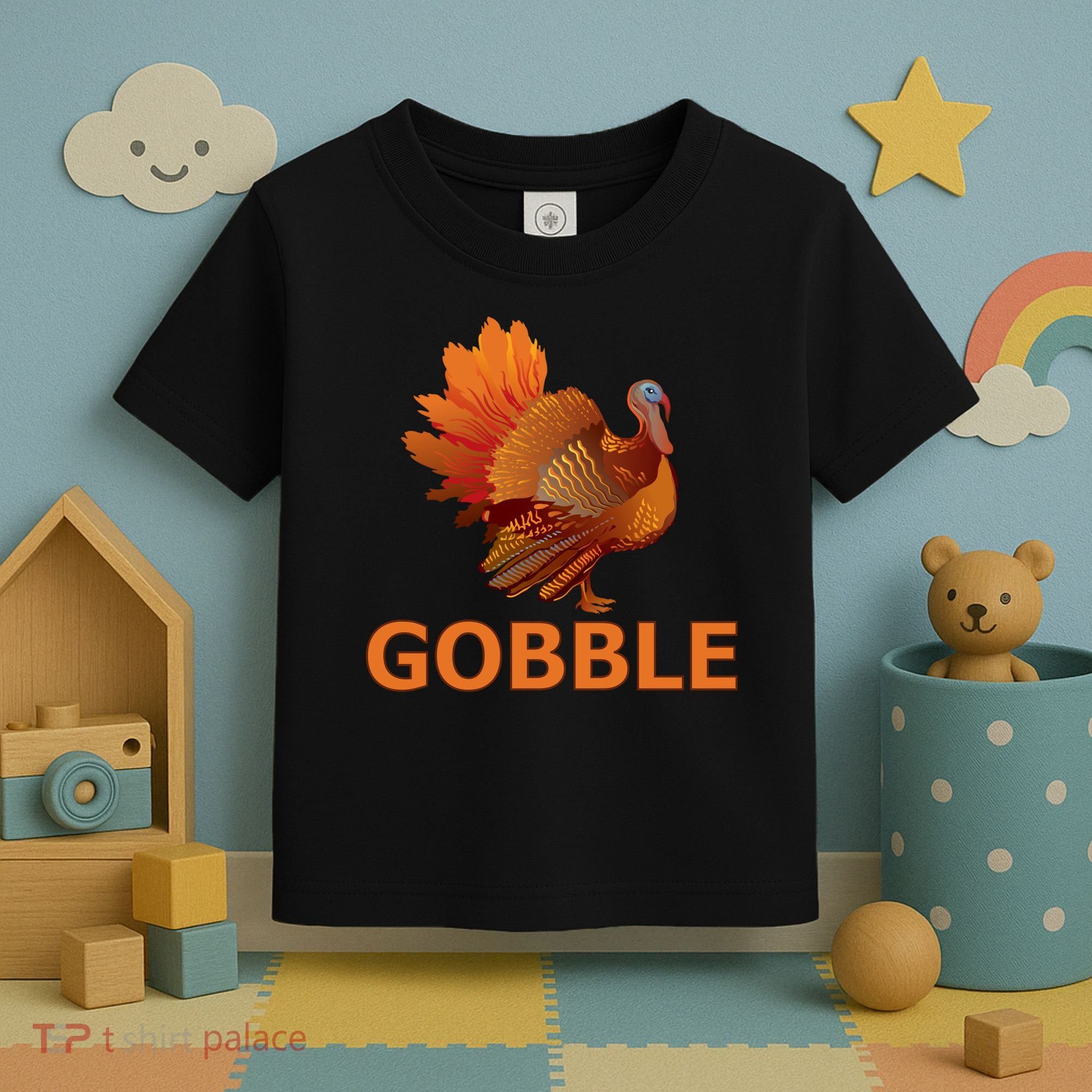 Gobble Turkey Thanksgiving Toddler T-Shirt