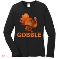 Gobble Turkey Thanksgiving Women's Long Sleeve Shirt thumb 0