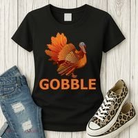 Gobble Turkey Thanksgiving Women's T-Shirt thumb 3