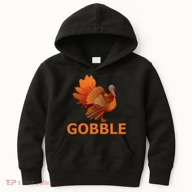 Gobble Turkey Thanksgiving Kids Hoodie