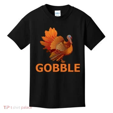 Gobble Turkey Thanksgiving Kids T-Shirt