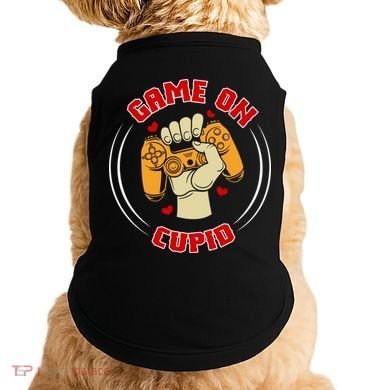 Game On Cupid Video Gaming Valentine Doggie Tank