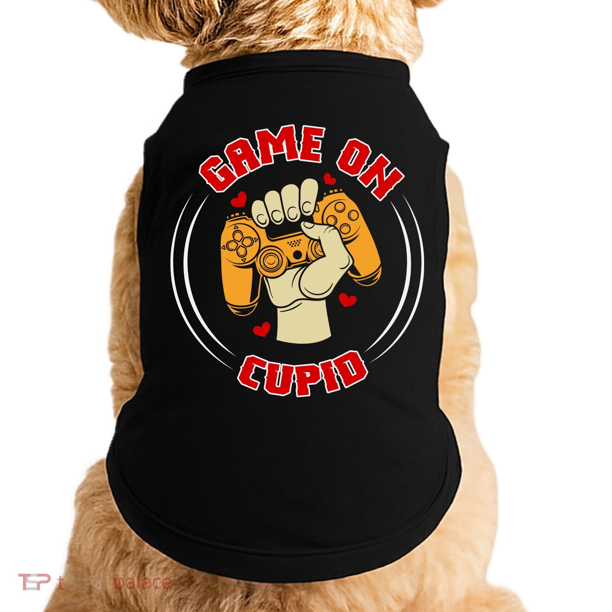 Game On Cupid Video Gaming Valentine Doggie Tank