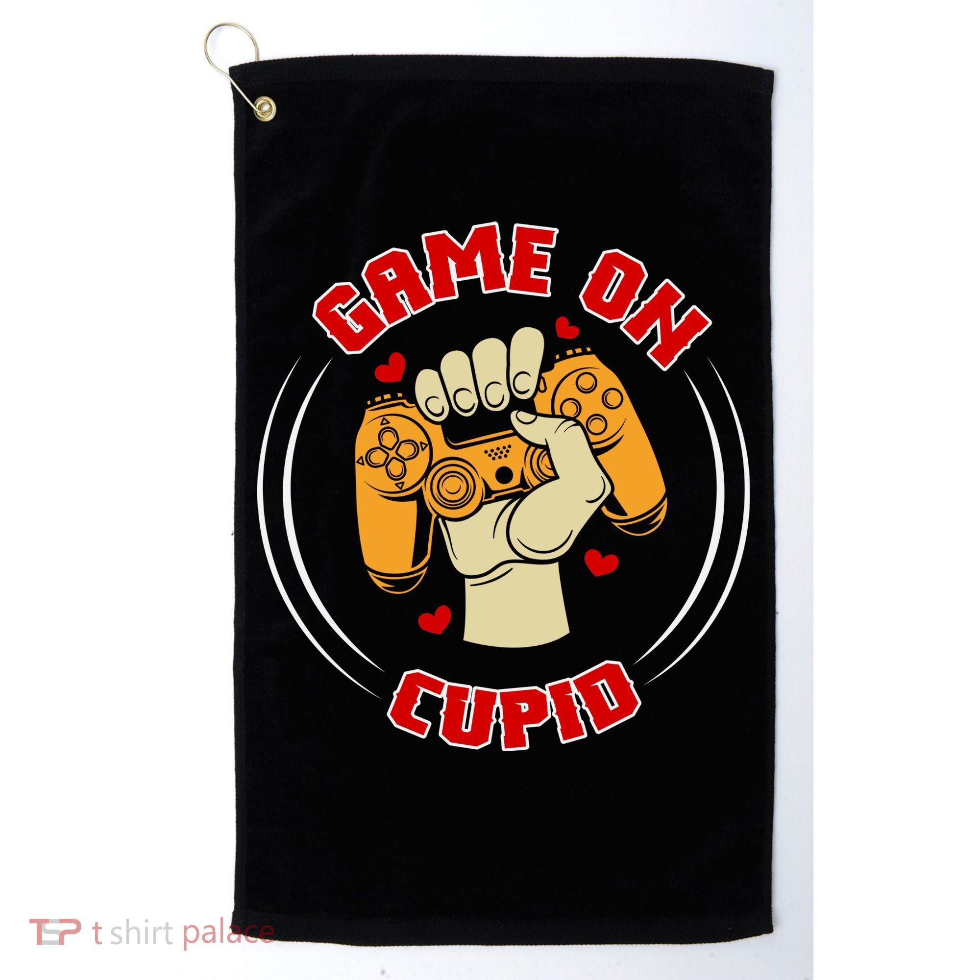 Game On Cupid Video Gaming Valentine Golf Towel