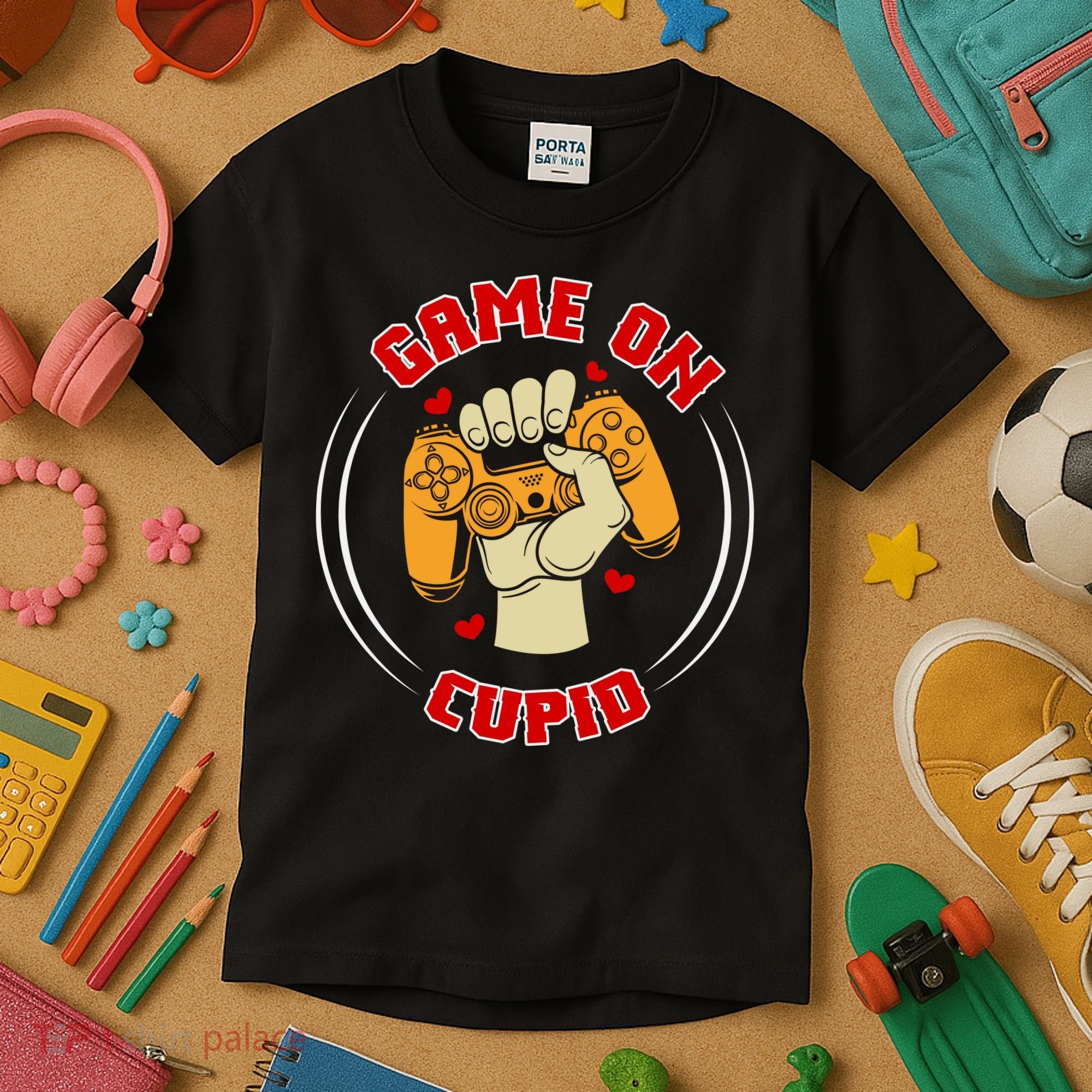 Game On Cupid Video Gaming Valentine Kids T-Shirt