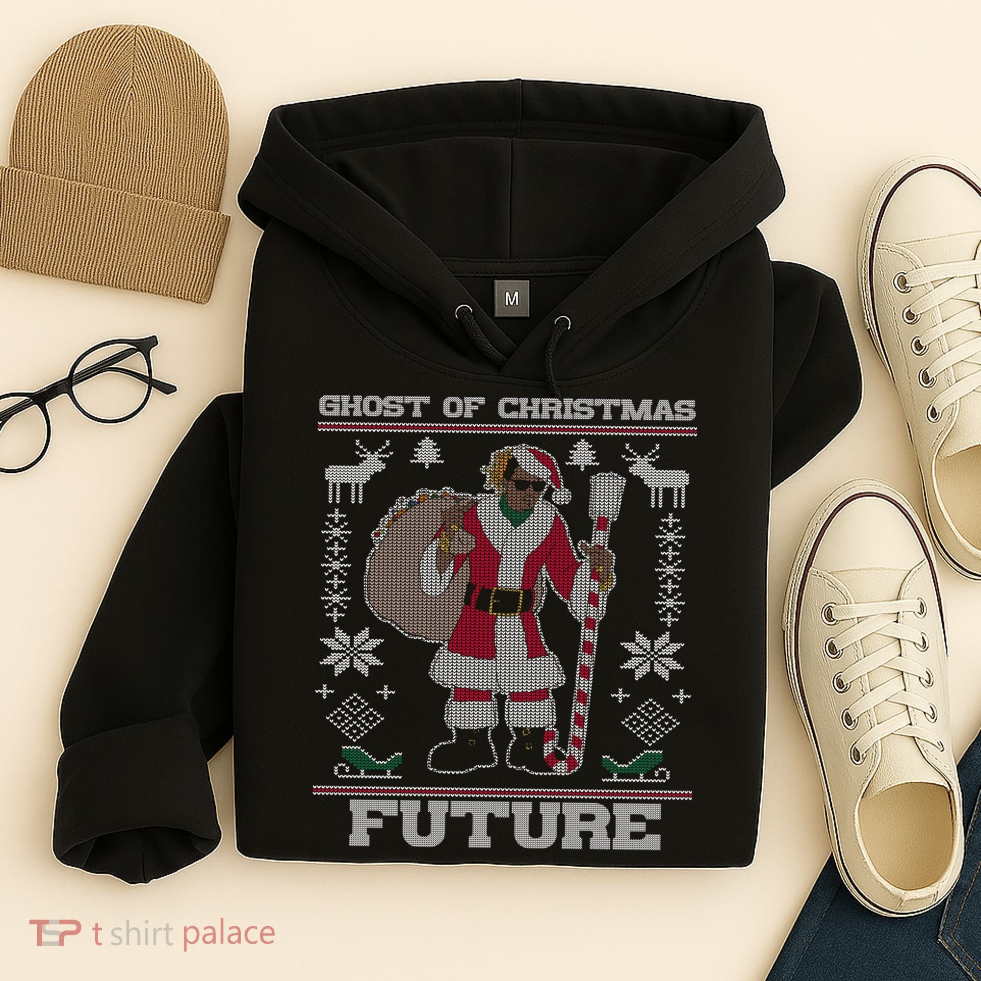 Ghost Of Christmas Future Ugly Christmas Sweater Rap Hoodie