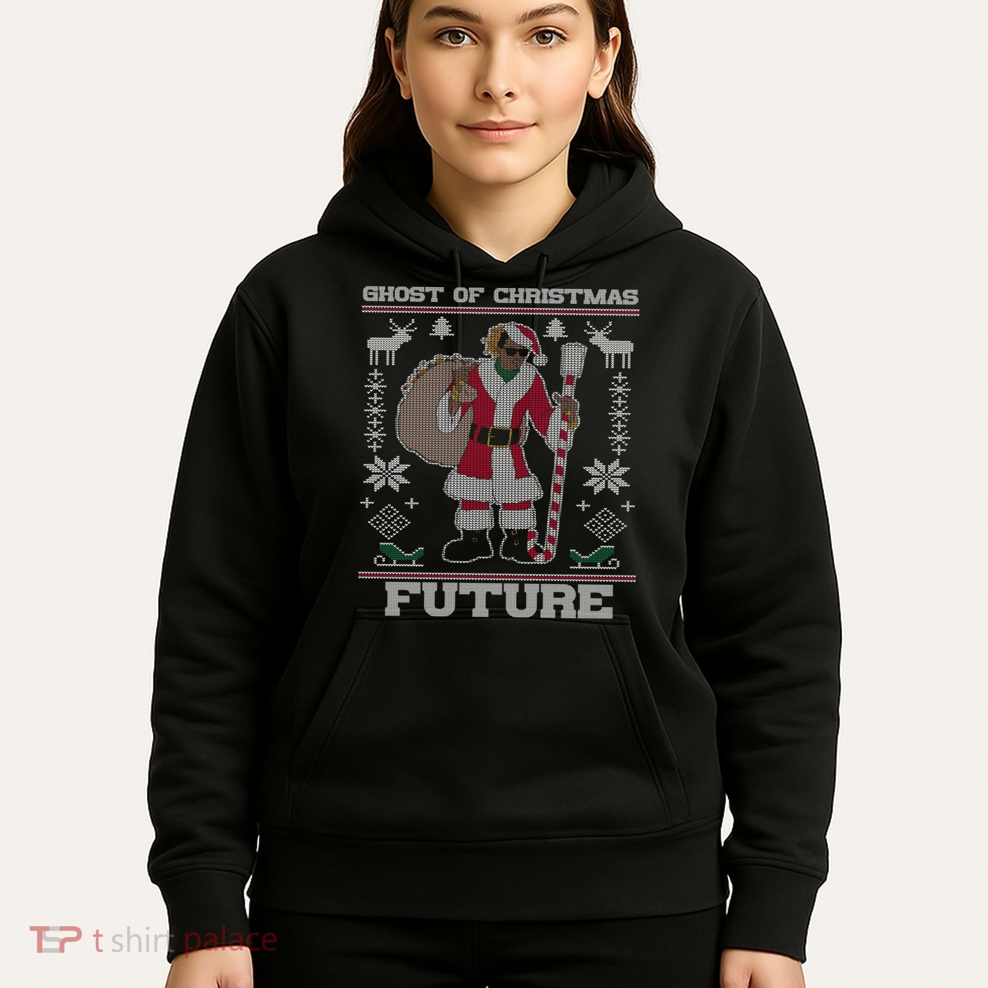 Ghost Of Christmas Future Ugly Christmas Sweater Rap Hoodie