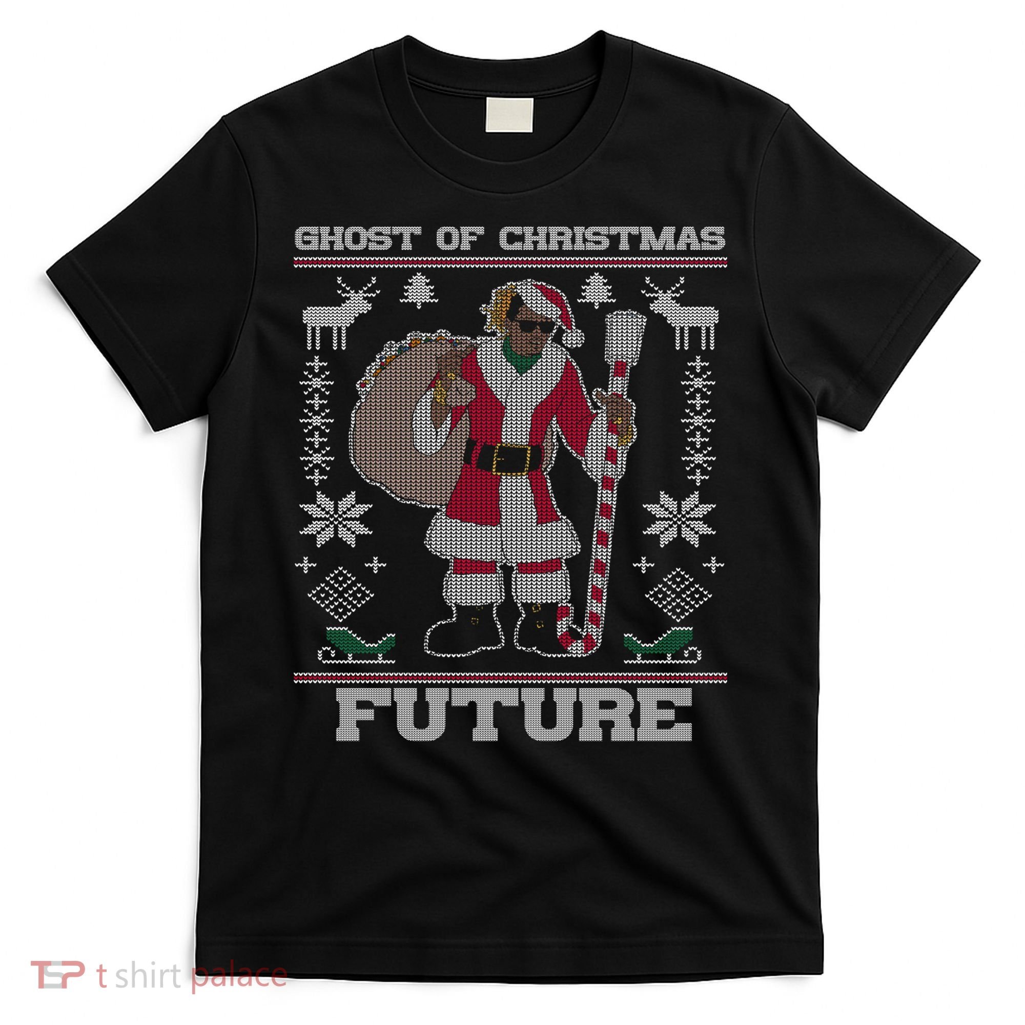 Ghost Of Christmas Future Ugly Christmas Sweater Rap T-Shirt