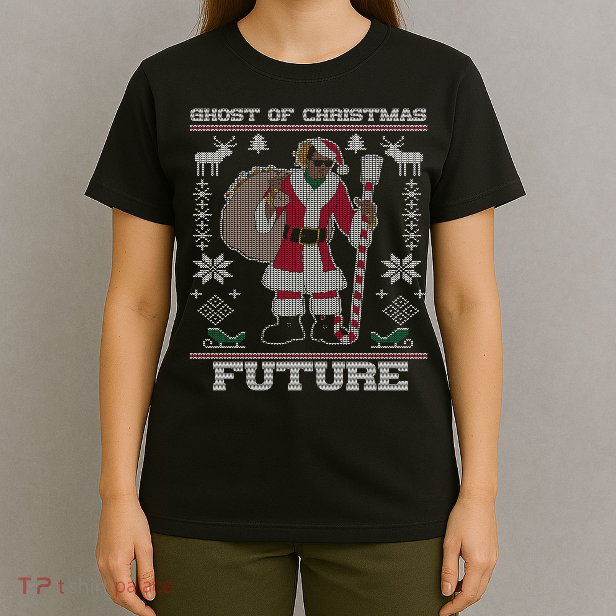 Ghost Of Christmas Future Ugly Christmas Sweater Rap T-Shirt