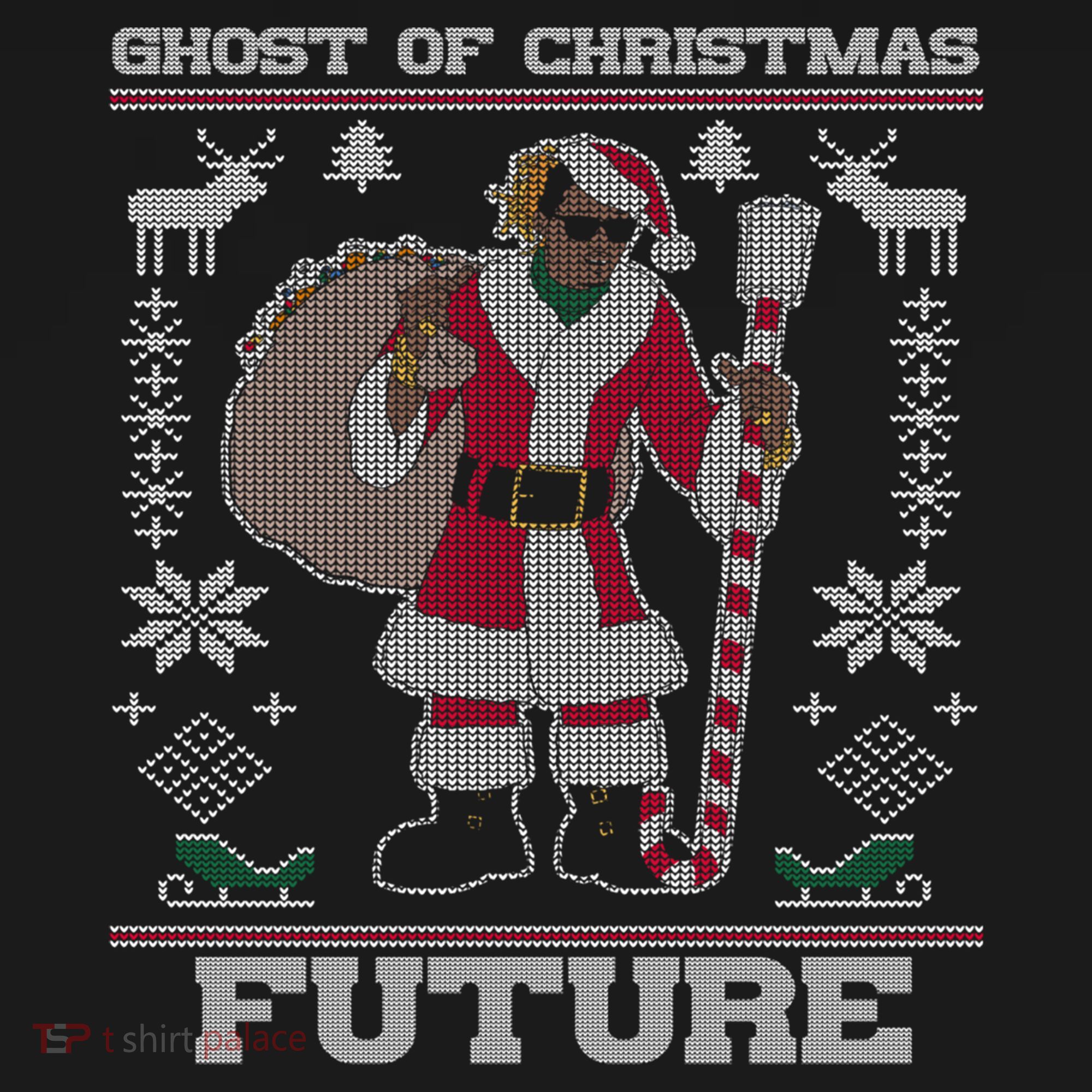 Ghost Of Christmas Future Ugly Christmas Sweater Rap T-Shirt