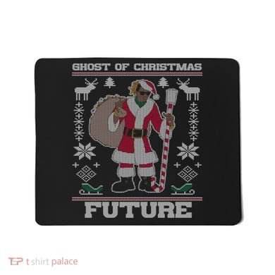 Ghost Of Christmas Future Ugly Christmas Sweater Rap Mousepad