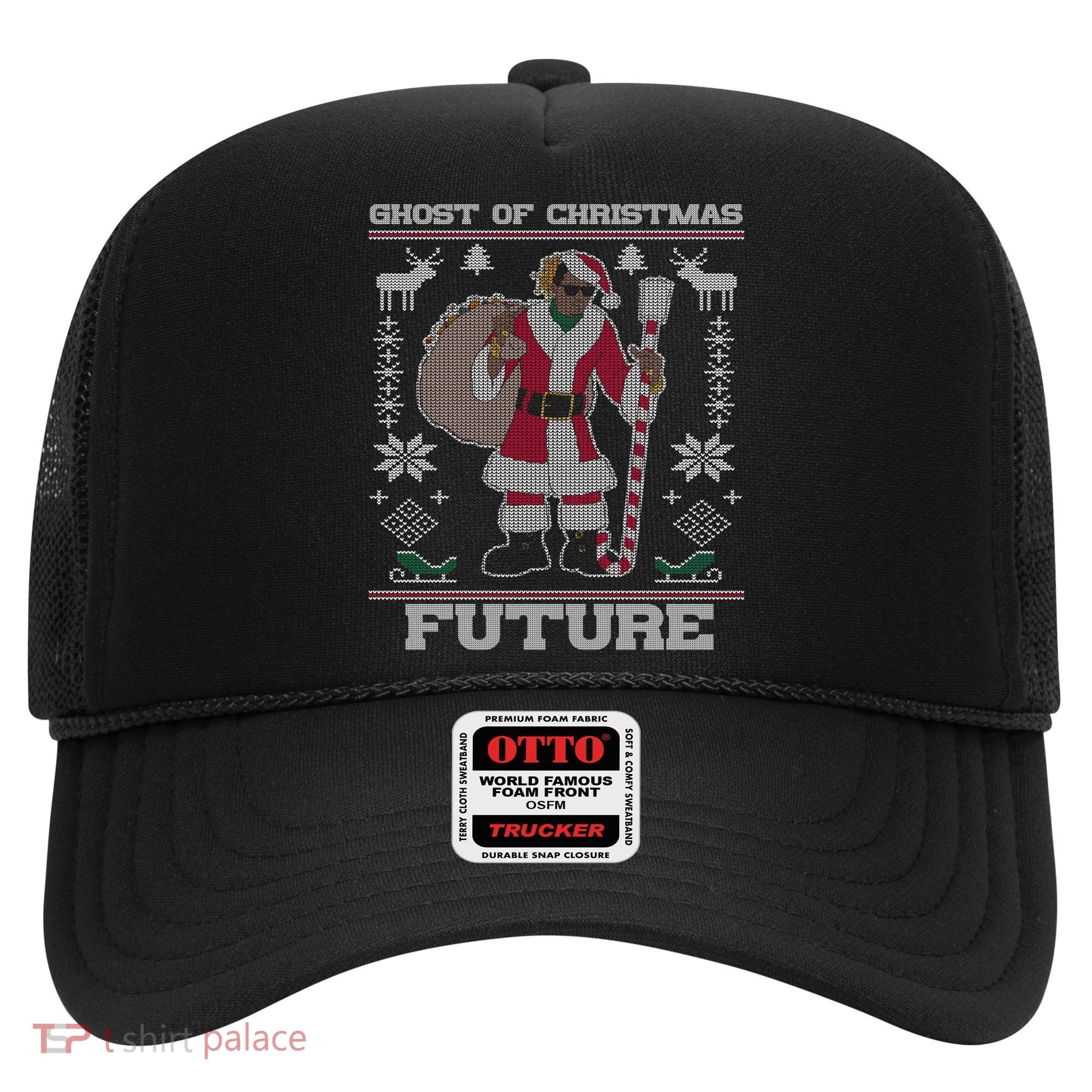 Ghost Of Christmas Future Ugly Christmas Sweater Rap Hat